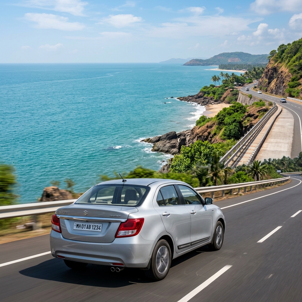 Silver Maruti Suzuki Dzire self drive car in Ongole Andhra Pradesh
